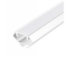 LED kampinis profilis N01, baltas, 2m, su dangteliu ir užbaigimais