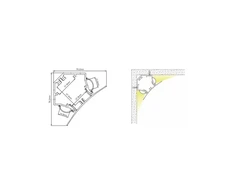 LED kampinis profilis su dangteliu, matinės baltos sp., 2m, 20327-W