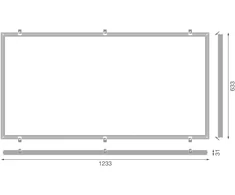 LED panelės įleidžiamo montavimo rėmelis PL ECO, baltas, 120 x 60cm