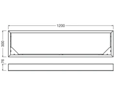 LED panelės paviršinio montavimo rėmelis PL, juodas, 120 x 30cm