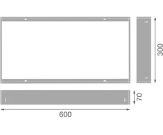 LED panelės paviršinio montavimo rėmelis PL ECO, baltas, 60 x 30cm