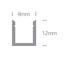 LED paviršinis profilis, baltas, 2m, 7901A/W