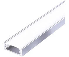 LED paviršinis profilis P01, anoduoto sidabro sp., 2m, su dangteliu ir užbaigimais