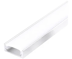 LED paviršinis profilis P01, baltas, 2m, su dangteliu ir užbaigimais