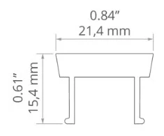 LED profilio dangtelis HR-21, matinis, 2m