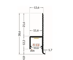 LED profilis OMNI10, neanoduotas aliuminis, 3m