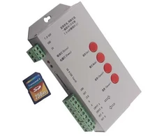 LED skaitmeninės juostos valdiklis, DC5V/7.5-24V, su SD atminties kortele, max 16 programų
