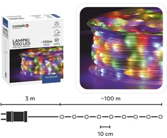 LED švieselių girlianda ant ritės 1000 LED, 100 m, multicolor