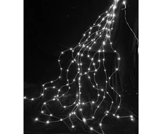 LED švieselių girlianda ant sidabrinių vielučių, 200 LED, 10x2 m, šaltai balta, IP44