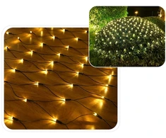 LED švieselių užuolaida–tinklas 320 LED, 3x2 m, šiltai balta