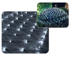 LED švieselių užuolaida–tinklas 320 LED, 3x2 m, šaltai balta