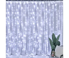 LED USB Užuolaida - Girlianda, šaltai balta