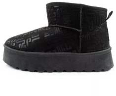 Lee Cooper moteriški juodi žiemos aulinukai su kailio pamušalu, madingi