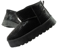 Lee Cooper moteriški juodi žiemos aulinukai su kailio pamušalu, madingi