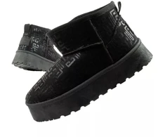Lee Cooper moteriški juodi žiemos aulinukai su kailio pamušalu, madingi