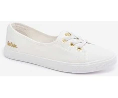 Lee Cooper moteriški kedai, balti su aukso spalvos detalėmis