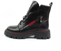 Lee Cooper moteriški odiniai batai, juodi, raudoni, šilti