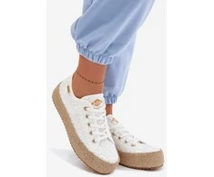 Lee Cooper moteriški platforminiai kedai espadrilės, balti