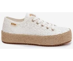 Lee Cooper moteriški platforminiai kedai espadrilės, balti