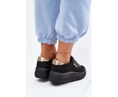 Lee Cooper moteriški sportbačiai ant platformos, juodi