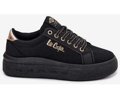 Lee Cooper moteriški sportbačiai ant platformos, juodi