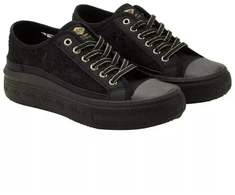 Lee Cooper moteriški sportiniai kedai, juodi, su platforma ir raišteliais