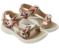 Lee Cooper moteriški vasaros sandalai su lipukais paplūdimiui, šviesiai smėlio spalvos