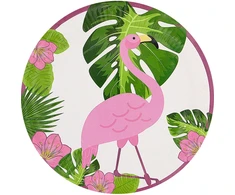 Lėkštės su flamingais 23 cm – Šventės dekoracija