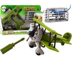 Lean Toys Žalias lėktuvas su dinozaurų transportavimo narvu