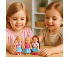 Lean Toys Lėlė Kaibibi Girl 12 cm su plaukais ir spalvinga suknele
