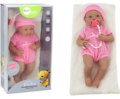Lean Toys Kūdikis lėlė su rožiniais drabužiais LeanToys