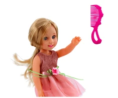 Lean Toys Lėlė Lala rožinėje suknelėje su šukuosena