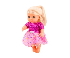 Lean Toys Lėlė Rožine Suknele su buteliuku ir Barškučiu
