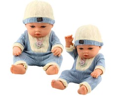 Lean Toys Lėlė Baby Doll su megzta apranga ir kepuraite