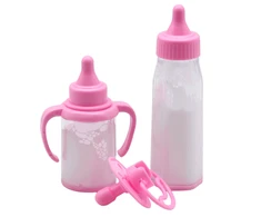 Lean Toys Lėlių buteliukų ir žinduko rinkinys - dingstanti pieno imitacija