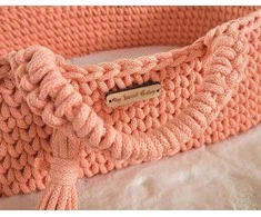Lėlių nešynė boho stiliaus, medvilninė, persikinė