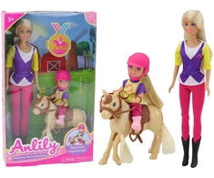 Lean Toys Anlily lėlės su vaiku ir poniuku