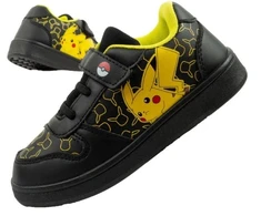 Lengvi „Leomil“ vaikiški sportiniai bateliai „Pokemon“, užsegami „velcro“ dirželiais, juodos spalvos