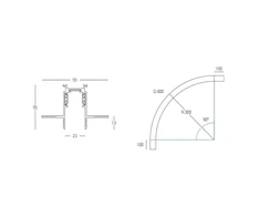 Lenktas užglaistomas magnetinės sistemos ZAMBELIS MAGNETIC bėgelis, 48V, juodas, 60cm, 22276