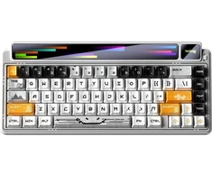 AULA Gasket AMG65 balta šviesiai plunksninė RGB klaviatūra