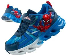 Leomil vaikiški sportiniai bateliai Spiderman lengvi su „velcro“ užsegimu ir LED lemputėmis, mėlyni