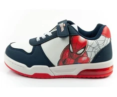 Leomil vaikiški sportiniai bateliai Spiderman lengvi su LED lemputėmis ir velcro užsegimu, balti