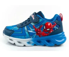 Leomil vaikiški sportiniai bateliai Spiderman lengvi su „velcro“ užsegimu ir LED lemputėmis, mėlyni