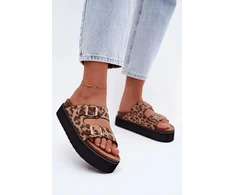 Leopardinio rašto platforminės basutės Step in style