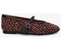 Leopardo rašto balerinos su dirželiu