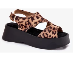 Leopardo rašto basutės su platforma Step in style