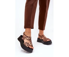Leopardo rašto basutės su platforma Step in style