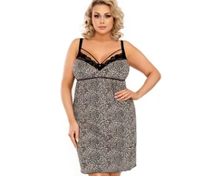 Leopardo rašto naktiniai marškiniai Plus Size Donna