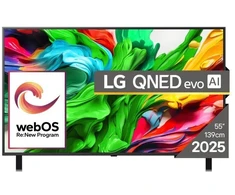 Projektorius LG 55QNED85A3C QNED EVO 55 colių 4K Ultra HD 120Hz televizorius, WebOS, Dolby Digital, juodas