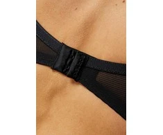 Liemenėlė moteriška juoda pusiau paminkštinta su tinkleliu Rene